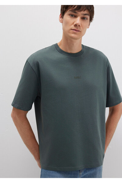 Mavi Λογότυπο Πράσινο Basic T-Shirt Relaxed Fit / Άνετη εφαρμογή 0613093-71598