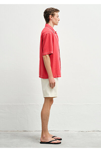 Mavi Linen Blend Red Shirt Loose Fit / Loose Relaxed Fit 0211620-70985