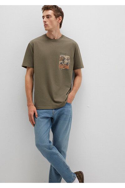 Mavi Τυπωμένο μπλουζάκι χακί Loose Fit / Loose Fit 0612822-70377