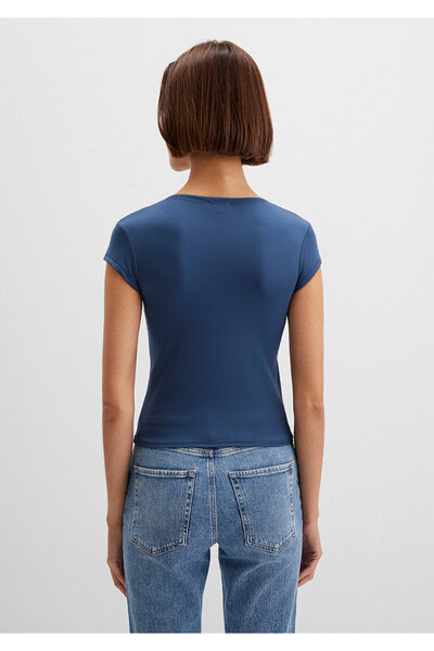 Mavi Navy Blue Polyamide T-Shirt Fitted / Fitted Cut 1613500-70718