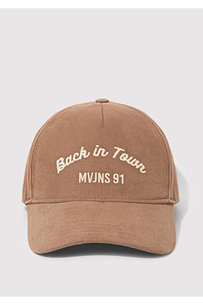 Mavi Back In Town Nakışlı Kahverengi Şapka 0911883-70218