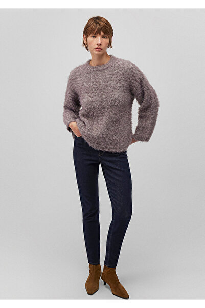 Mavi Purple Crew Neck Wool Blended Sweater - Loose Fit 1710564 -88549