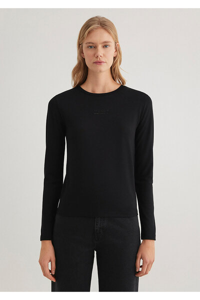 Mavi Μακρυμάνικο μπλουζάκι μαύρο εφαρμοστό / κομμένο στο σώμα 1612908 -900