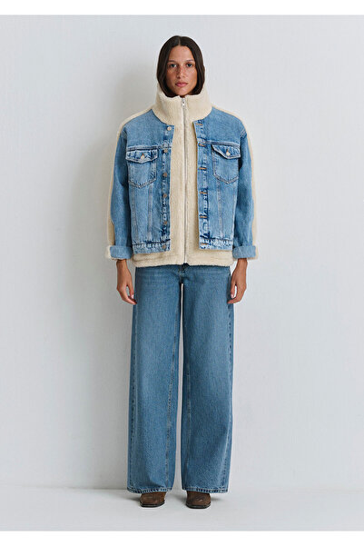 Mavi Jachetă de blugi din blană artificială albastru deschis Rubina anilor 90 1110278 -88589