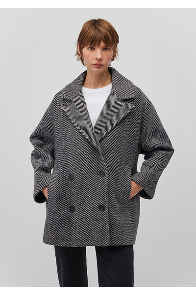 Mavi Palton gri cu ștampila supradimensionat / Wide croială 1110539-88090