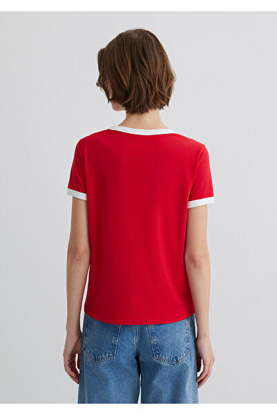 Mavi Florida Printed White Piping Red T-Shirt Slim Fit 1613062 -70467