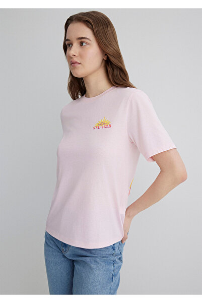 Mavi Astrologie-bedrucktes rosa T-Shirt, reguläre Passform, normaler Schnitt 1613169-70989