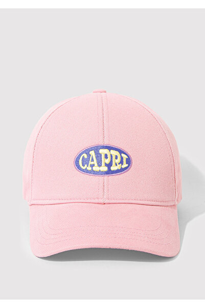 Mavi Capri Nakışlı Pembe Şapka 1913313-17865