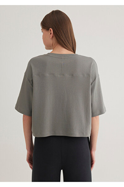 Mavi Sportovní luxusní šedé tričko volného střihu / volného uvolněného střihu 1613035 -85316