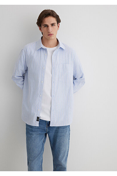 Mavi Striped Blue Shirt Regular Fit 0211416 -70816