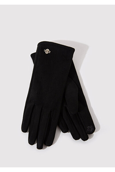 Mavi Schwarze Kunstwildlederhandschuhe 1912770-900