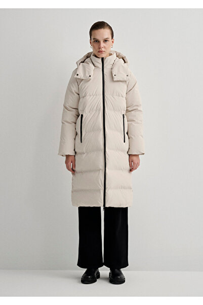 Mavi Beige Puffer Jacket with Hood 1110487 -70136