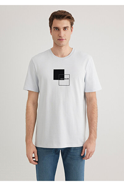 Mavi Μαύρο μπλουζάκι με στάμπα κανονική εφαρμογή / Κανονική εφαρμογή 0612543 -70793