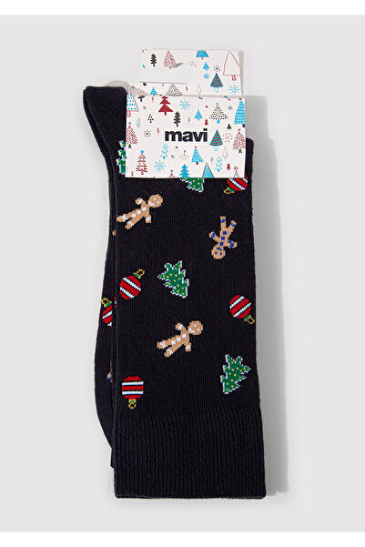 Mavi Marineblaue Socken mit Neujahrsmotiv 0911662-70500