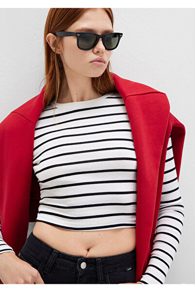 Mavi Μακρυμάνικο ριγέ Crop Basic T-Shirt Crop / Κοντό κομμένο 1612822 -85407