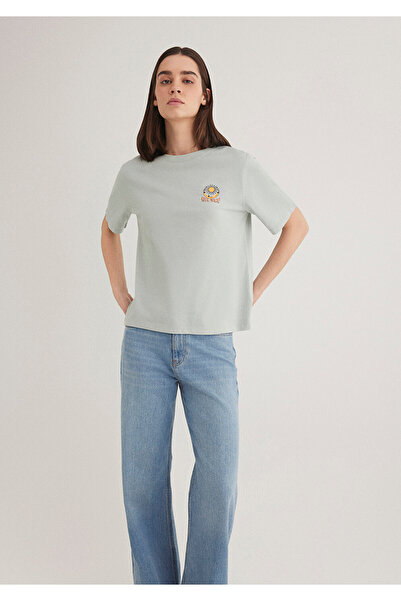 Mavi Αστρολογία εμπριμέ γκρι μπλουζάκι κανονική εφαρμογή / κανονική εφαρμογή 1612976 -70148