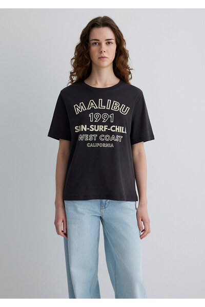 Mavi Malibu Printed Anthracite T-Shirt Regular Fit 1613184-70087