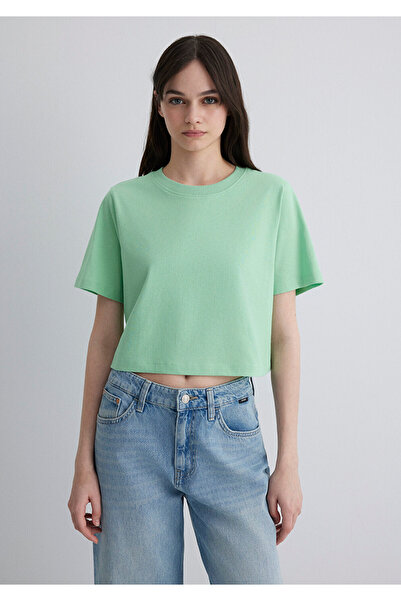 Mavi Green Crop Basic T-Shirt Crop / Short Cut 1613072-71759