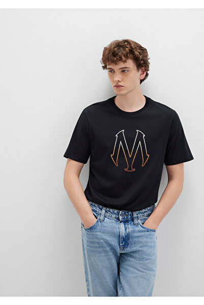 Mavi Schwarzes T-Shirt mit Logo-Print, normale Passform 0610635 -900