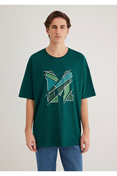 Mavi Πράσινο T-Shirt με λογότυπο Oversize / Wide Cut 0612551 -81962