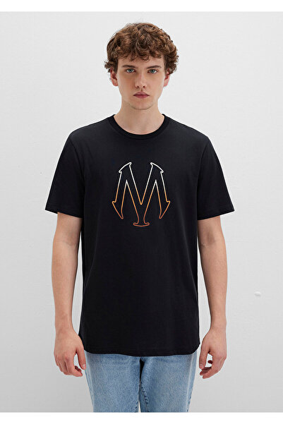 Mavi Schwarzes T-Shirt mit Logo-Print, normale Passform 0610635 -900