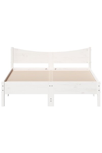 vidaxl Bed Frame without Mattress White 120x190 cm Small Double Solid Wood Pine