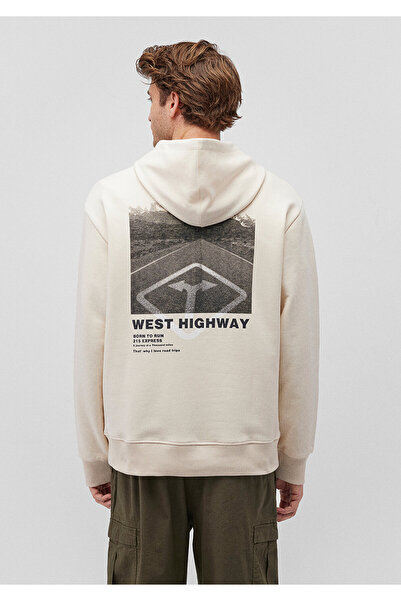 Mavi Μπεζ φούτερ με κουκούλα - Πίσω στάμπα, 0s10160-81202