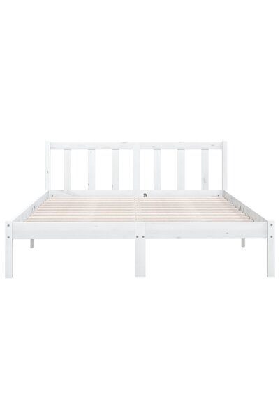 vidaxl 810083 Bed Frame without Mattress White Solid Wood 140x200 cm