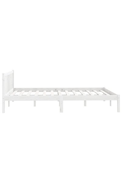 vidaxl 810083 Bed Frame without Mattress White Solid Wood 140x200 cm