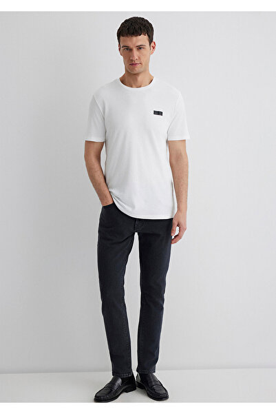 Mavi Λευκό T-Shirt - Μαύρο εμπριμέ, Slim Fit, Slim Fit0611401-70057