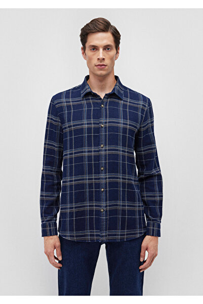 Mavi Сорочка в клітинку темно-синя Slim Fit / вузький крій 0211269-88669