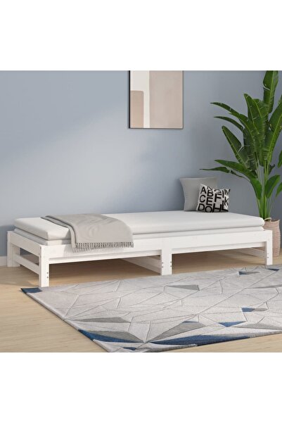 vidaxl Pull-out Day Bed without Mattress White 2x(90x200) cm