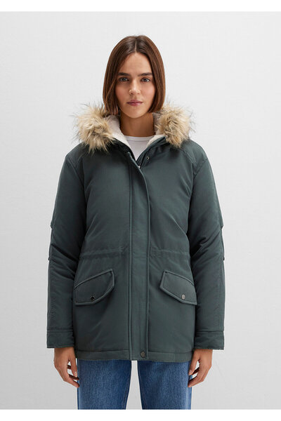 Mavi με κουκούλα Πράσινο παλτό Loose Fit / Χαλαρή Άνετη Κοπή 1110533-71598