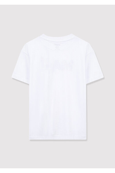 Mavi Bílé tričko s potištěným logem Volný střih / Volný uvolněný střih7610193-620