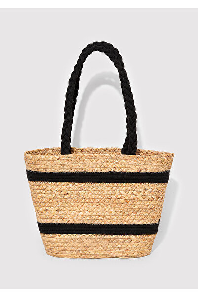 Mavi Black Striped Straw Bag 1912101-34523
