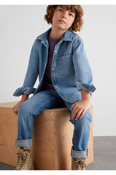 Mavi Bob 90s IndiGo Si Jean košile – široký střih oversize 6210000 -86709