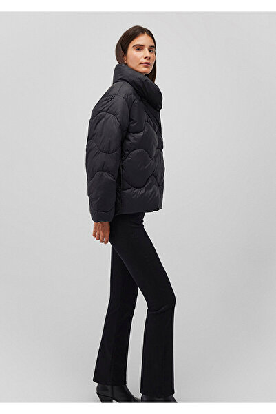 Mavi Palton negru puf cu guler 1110440 -900