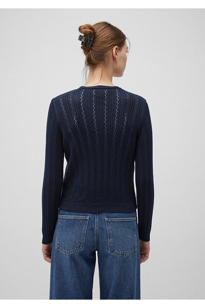 Mavi Düğmeli Lacivert Hırka Fitted / Vücuda Oturan Kesim 1710488-86623