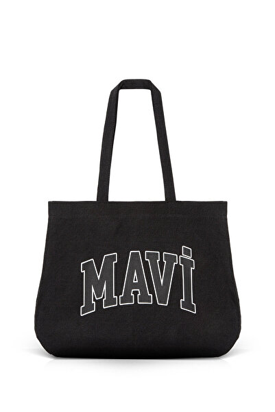 Mavi Schwarze Denim-Tasche mit Logo-Aufdruck 1912566-900