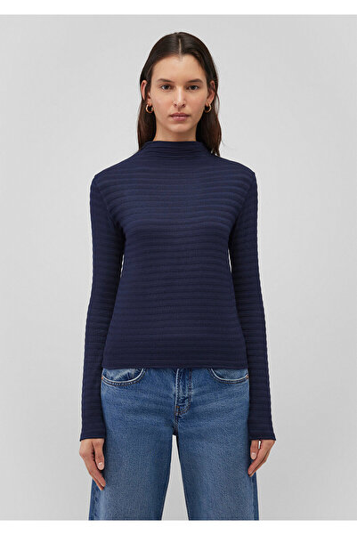 Mavi Texturované tmavě modré tričko Slim Fit / Slim Fit 1612026 -82183