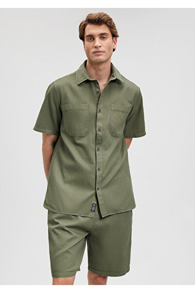 Mavi Cepli Yeşil Gömlek Regular Fit / Normal Kesim 0210839-71561