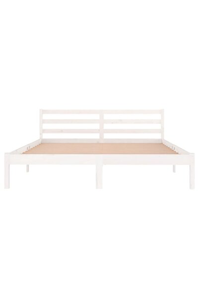 vidaxl Bed Frame without Mattress Solid Wood Pine 160x200cm White