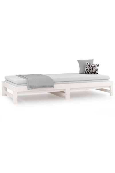 vidaxl Pull-out Day Bed without Mattress White 2x(90x200) cm
