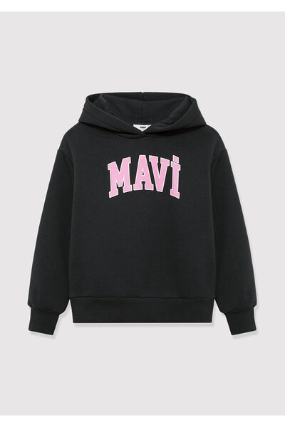 Mavi Logo Printed Hooded Anthracite Sweatshirt7610035-70087