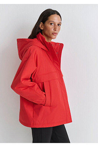 Mavi Wasserabweisender roter Mantel mit Kapuze 1110348-70461