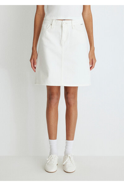 Mavi Valerie Everyday Off-White Jean Φούστα 1319887100