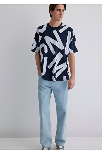 Mavi Μπλουζάκι MVJNS με τύπωμα Navy Blue oversized / Φαρδιά εφαρμογή 0610271-70490