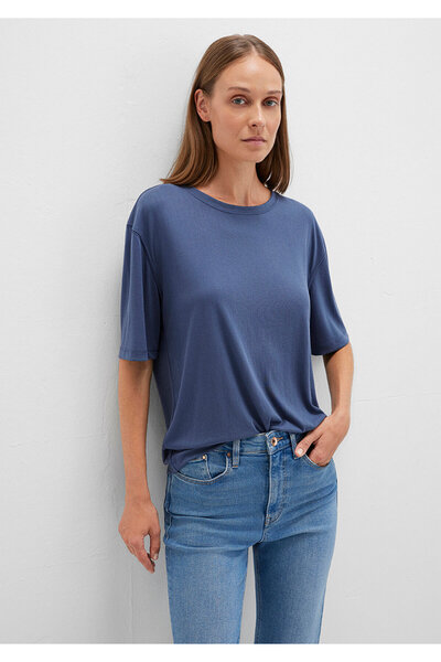 Mavi Navy Blue Modal Tencel Basic T-Shirt - Regular Fit 1611897 -70487