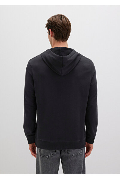 Mavi Λογότυπο εμπριμέ με κουκούλα μαύρο φούτερ 065606-900