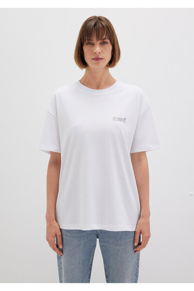 Mavi Λογότυπο Λευκό T-Shirt Loose Fit 1611309-620